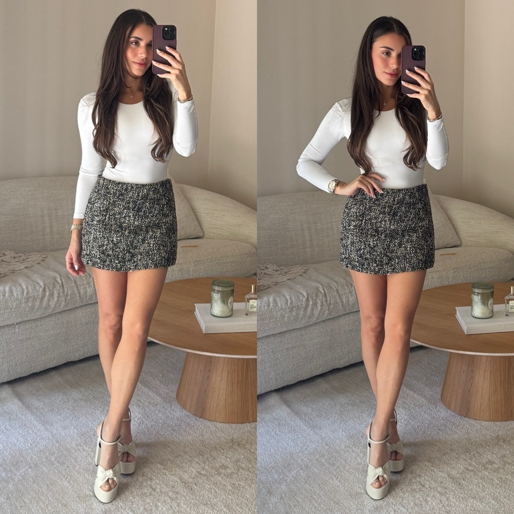 Chic Tweed Mini Skort